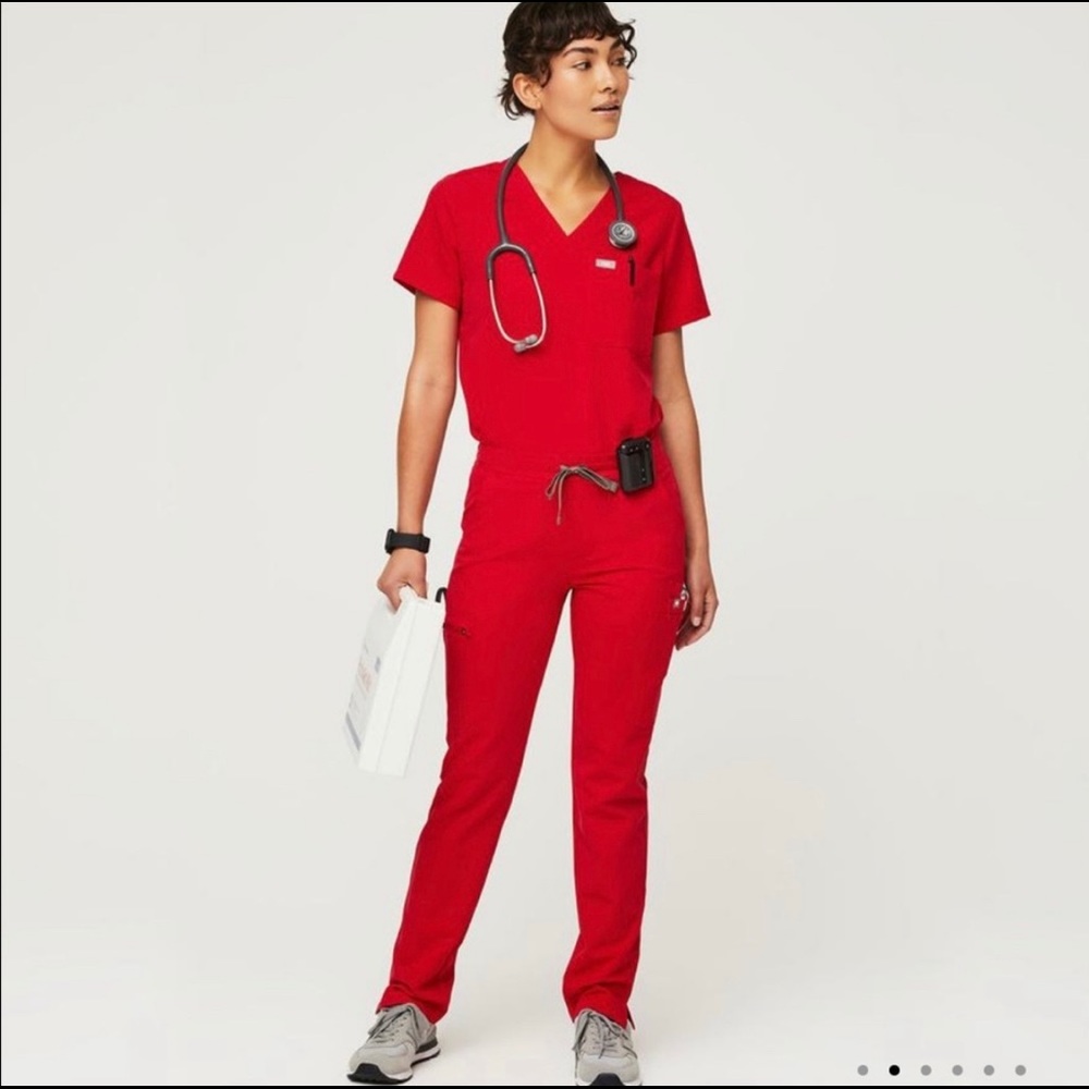 Xs red figs pants